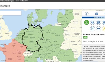 Mapa interativo ajuda turistas com informações sobre situação de países europeus