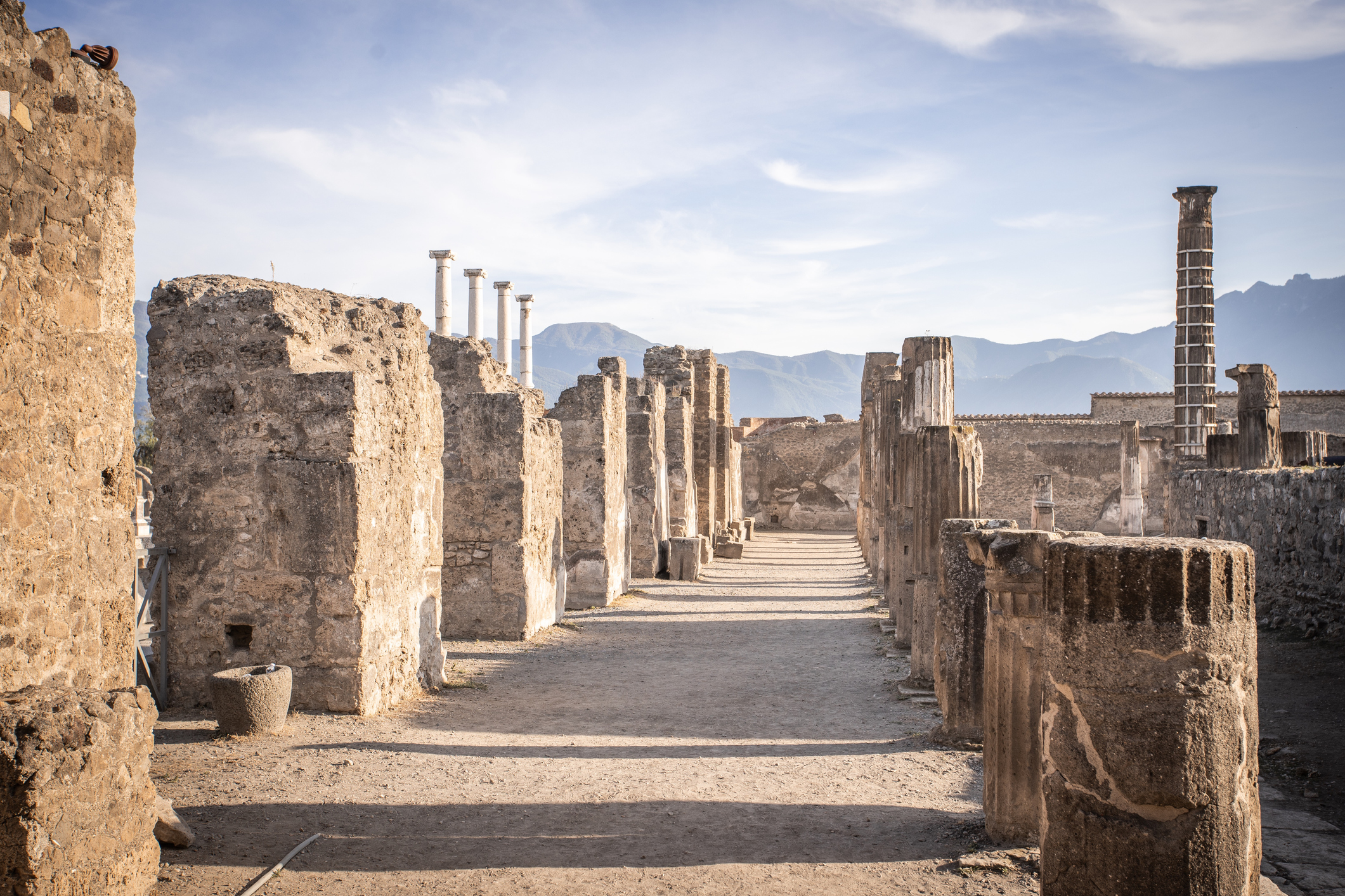 Ruínas em Pompeia, na Itália
