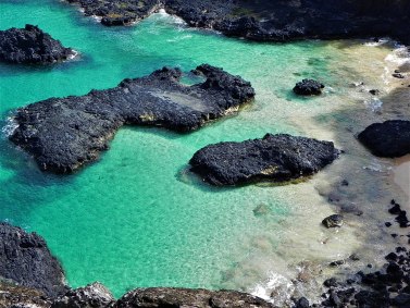 Águas azuis da Baia dos Porcos em Fernando de Noronha