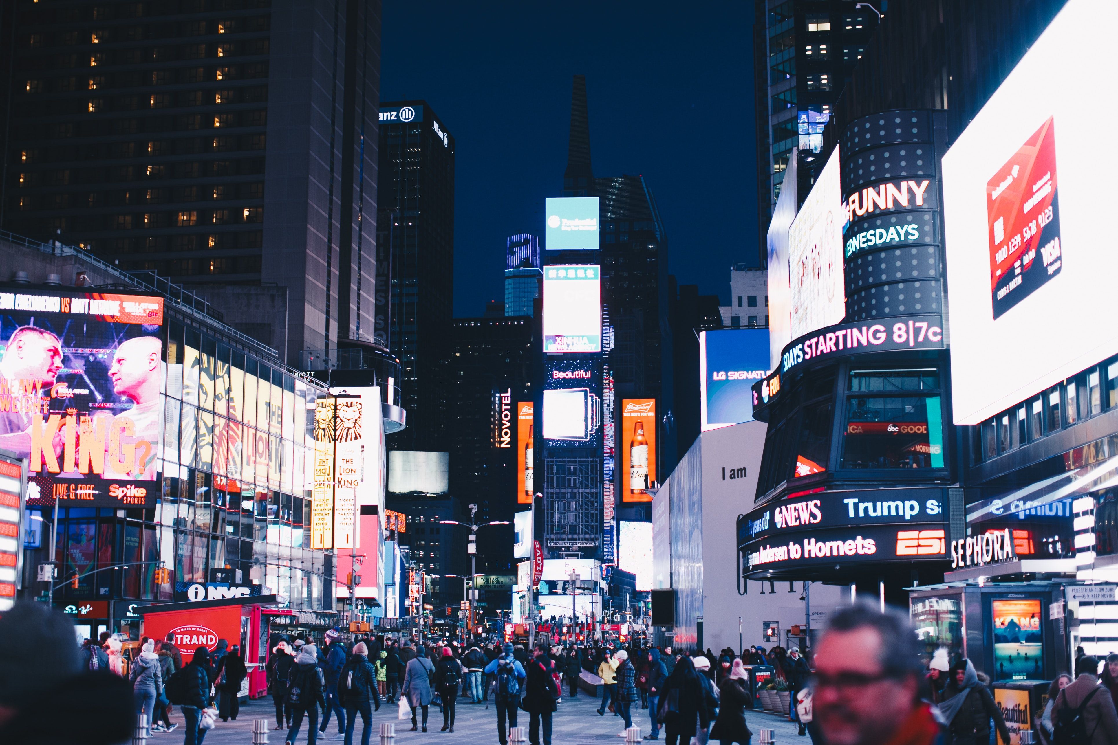Times Square, em Nova York • Pexels/divulgação