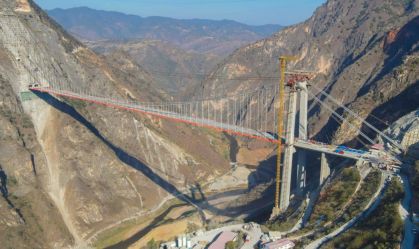 Ponte suspensa de tamanho recorde será inaugurada na cidade de Yunnan, China