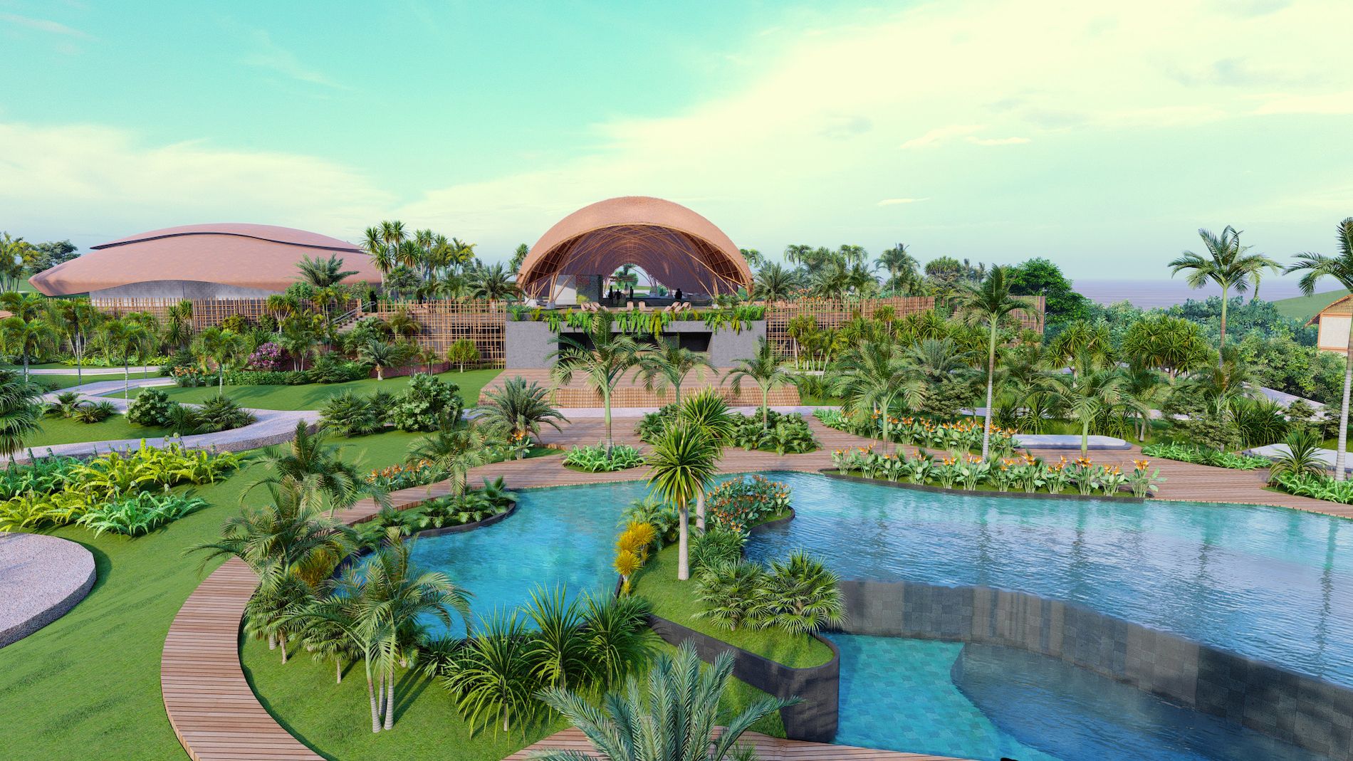 Anantara Mamucabo Bahia Resort - pool and gardens rendering