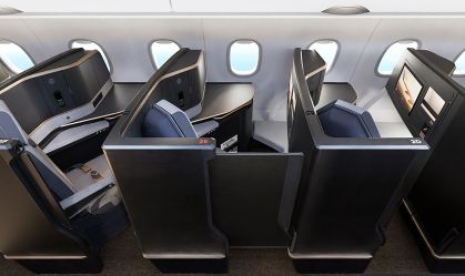 Assentos com portas deixam classe executiva cada vez mais luxuosa