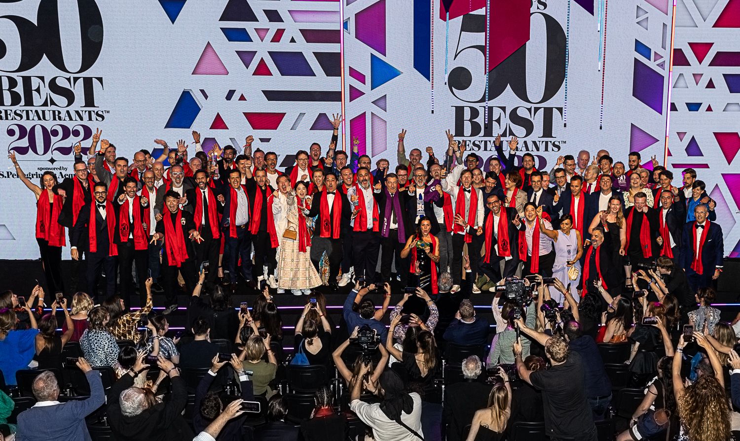 Group Shot - The World's 50 Best Restaurants 2022, sponsored by S.Pellegrino &amp; Acqua Panna