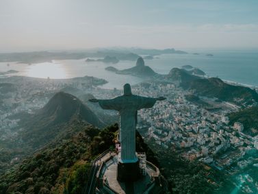 Cristo Redentor no Rio de Janeiro, visto de cima