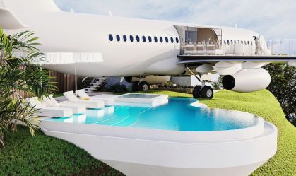 Boeing 737 aposentado foi transformado em uma Villa particular em topo de penhasco