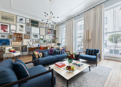 Detalhes da sala de estar da Sir Paul Smith Suite, no Brown&#039;s Hotel, em Londres