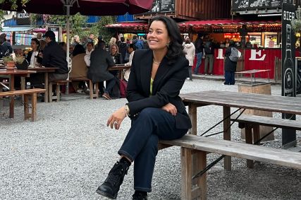 Daniela Filomeno no Frau Gerolds Garten, jardim urbano em Zurique, na Suíça