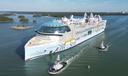 Pesando cinco vezes mais que o Titanic, maior cruzeiro do mundo está quase pronto