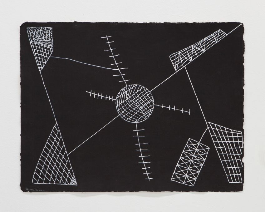 "Teia de aranha com orvalho pela manhã", do venezuelano Yanomami Sheroanawe Hakihiiwe, faz parte de sua exposição / Cortesia Galería ABRA/María Teresa Hamon