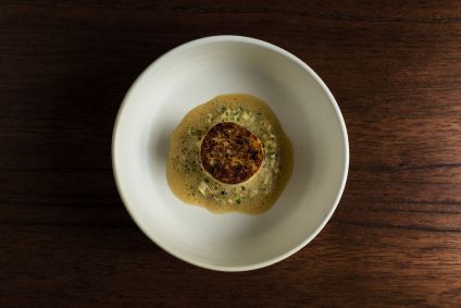 Boudin de foie gras, cogumelos e tucupi do Oteque
