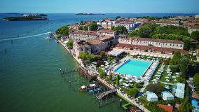 Vista aérea do Cipriani, a Belmond Hotel, em Veneza