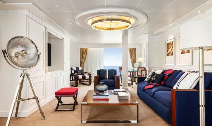 Com 11 andares, navio de cruzeiros Vista tem suítes assinadas por Ralph Lauren