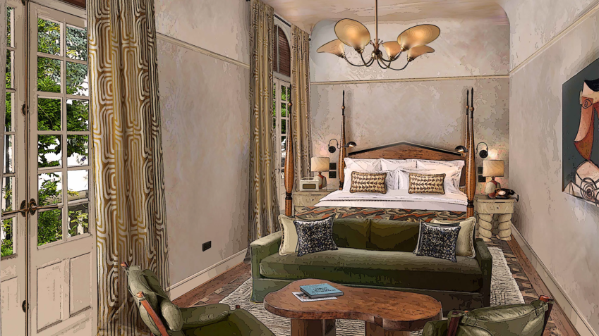 Projeto de um dos quartos da Soho House São Paulo / Divulgação