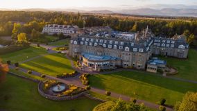 Vista aérea do hotel Gleneagles, na Escócia