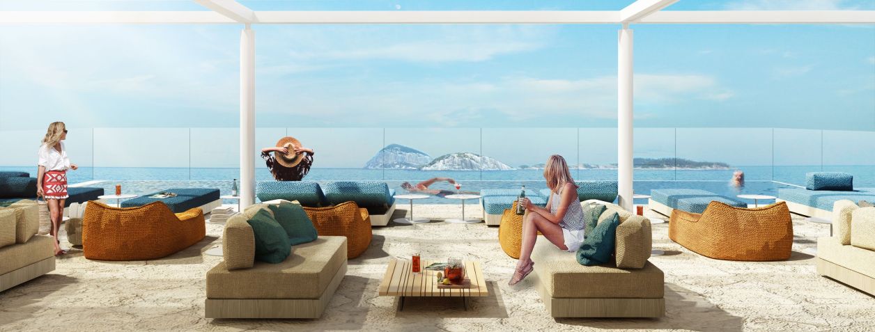 Projeto de renovação do Sofitel conta com rooftop com vista de 360° da Praia do Arpoador e do Cristo Redentor / Divulgação