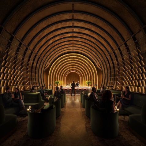 Os túneis já abrigaram o bar licenciado mais profundo de Londres. Veja como seria se o projeto dos Túneis de Londres fosse adiante / DBOX/The London Tunnels