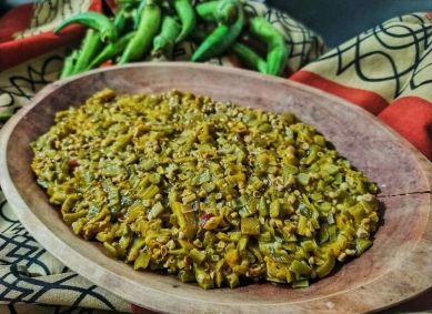 Caruru: prato preparado com quiabo e dendê muito tradicional no Nordeste, principalmente na Bahia