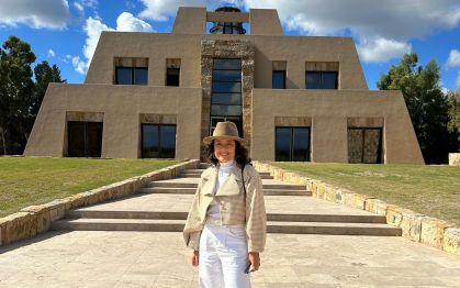Daniela Filomeno na Catena Zapata, vinícola em Luján de Cuyo eleita a melhor do mundo