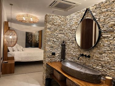 Quarto do Villa Oásis, em Jeri