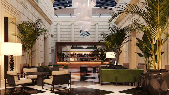Lobby do novo Hotel Casa Lucia, em Buenos Aires