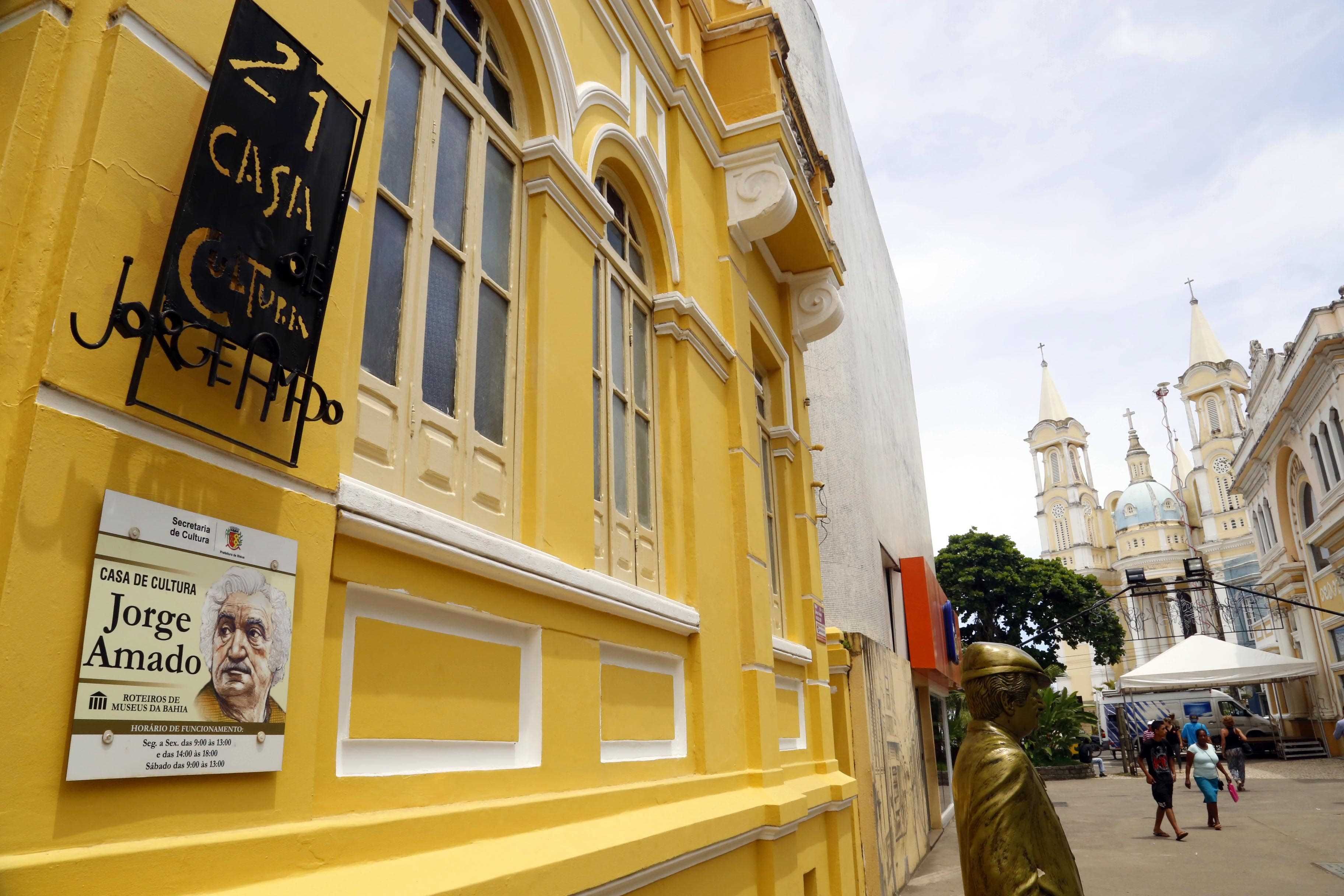 Casa de Cultura Jorge Amado fica no centro histórico de Ilhéus, onde o escritor passou infância e adolescência • Reprodução Prefeitura Ilhéus/Secom