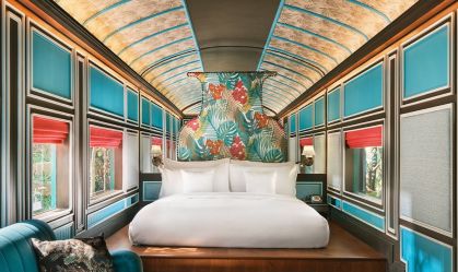 Resort de luxo em vagões celebra a história ferroviária da Tailândia