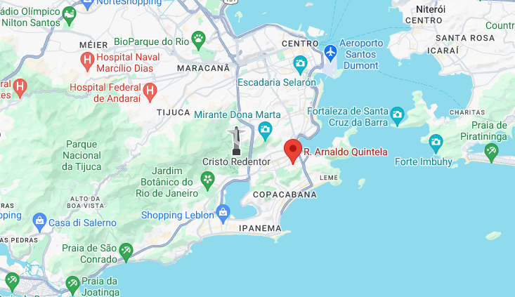 Rua Arnaldo Quintela, no bairro de Botafogo / Google Maps