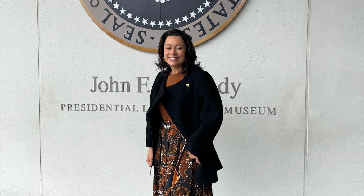 Daniela Filomeno na Biblioteca e Museu Presidencial John F. Kennedy, em Boston