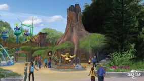Projeto da área do Shrek dentro da Dreamworks Land no Universal Studios Florida