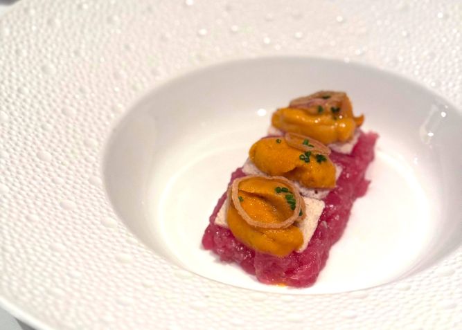 Prato do Le Bernardin, restaurante três estrelas Michelin focado em peixes / Thiago Castanho