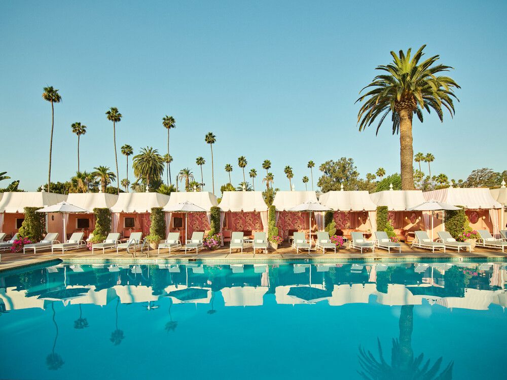 Piscina do The Beverly Hills Hotel, hotel na área de Los Angeles
