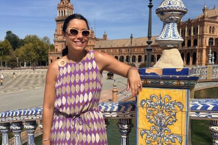 Daniela Filomeno na Plaza de España, em Sevilha