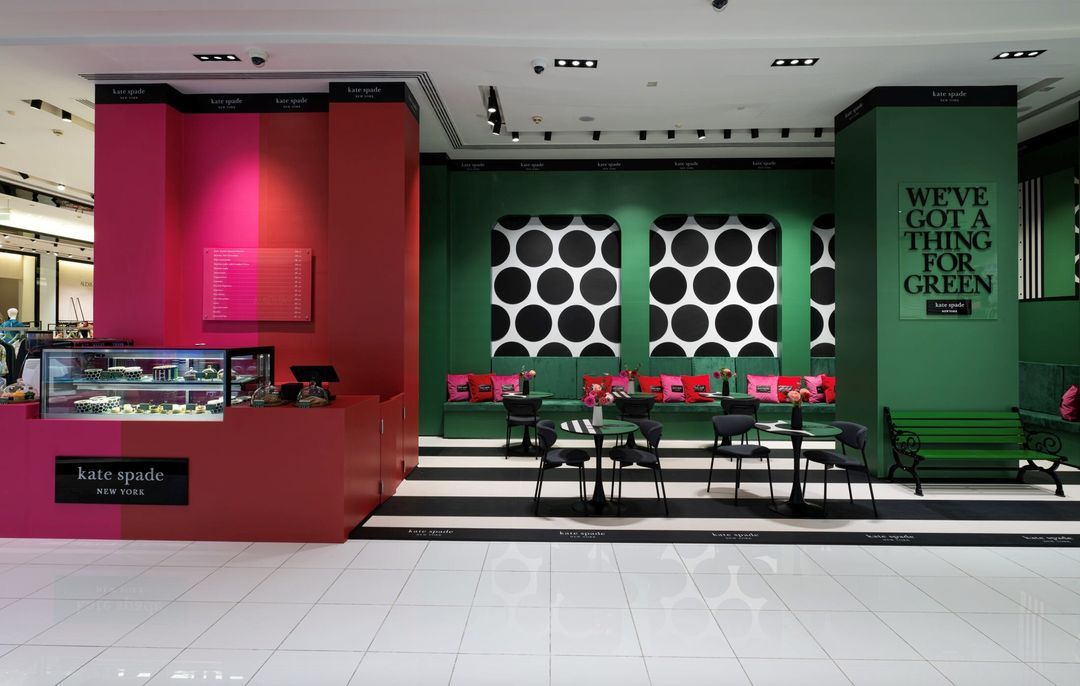 Detalhes do café temporário da marca norte-americana Kate Spade New York
