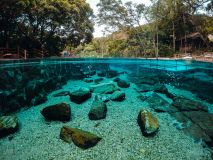 Piscina natural do Parque das Fontes, em Rio Quente, Goiás