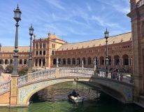 Barquinho na Plaza de España, em Sevilha