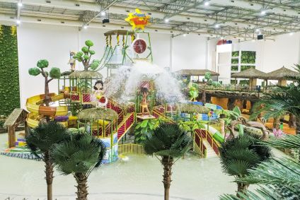Brinquedos do Aquapark, parque indoor do Tauá Resort Atibaia