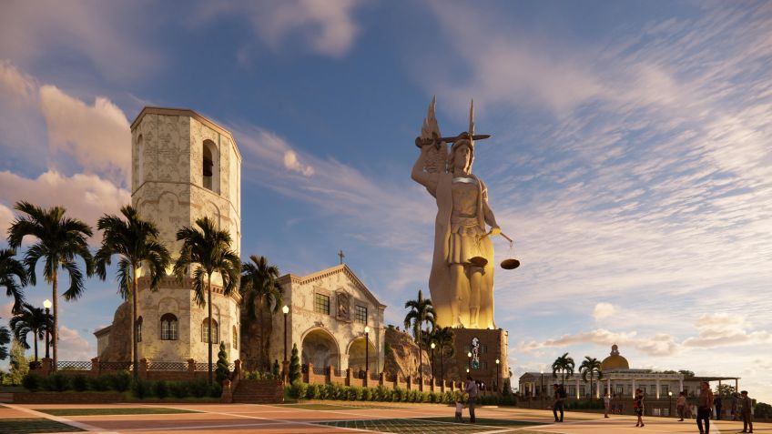 Projeto da estátua de São Miguel Arcanjo no futuro complexo Gruta do Arcanjo / Divulgação