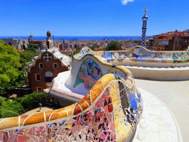 Mosaicos do Parque Güell, em Barcelona