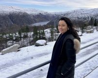 Daniela Filomeno na região de Narvik, na Noruega