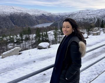 Daniela Filomeno na região de Narvik, na Noruega