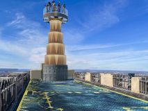 Projeto da atração Skylift, em Nova York