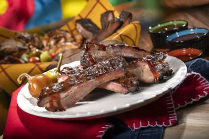 Costelas defumadas do menu do Roundup Rodeo BBQ, no Disney&#039;s Hollywood Studios