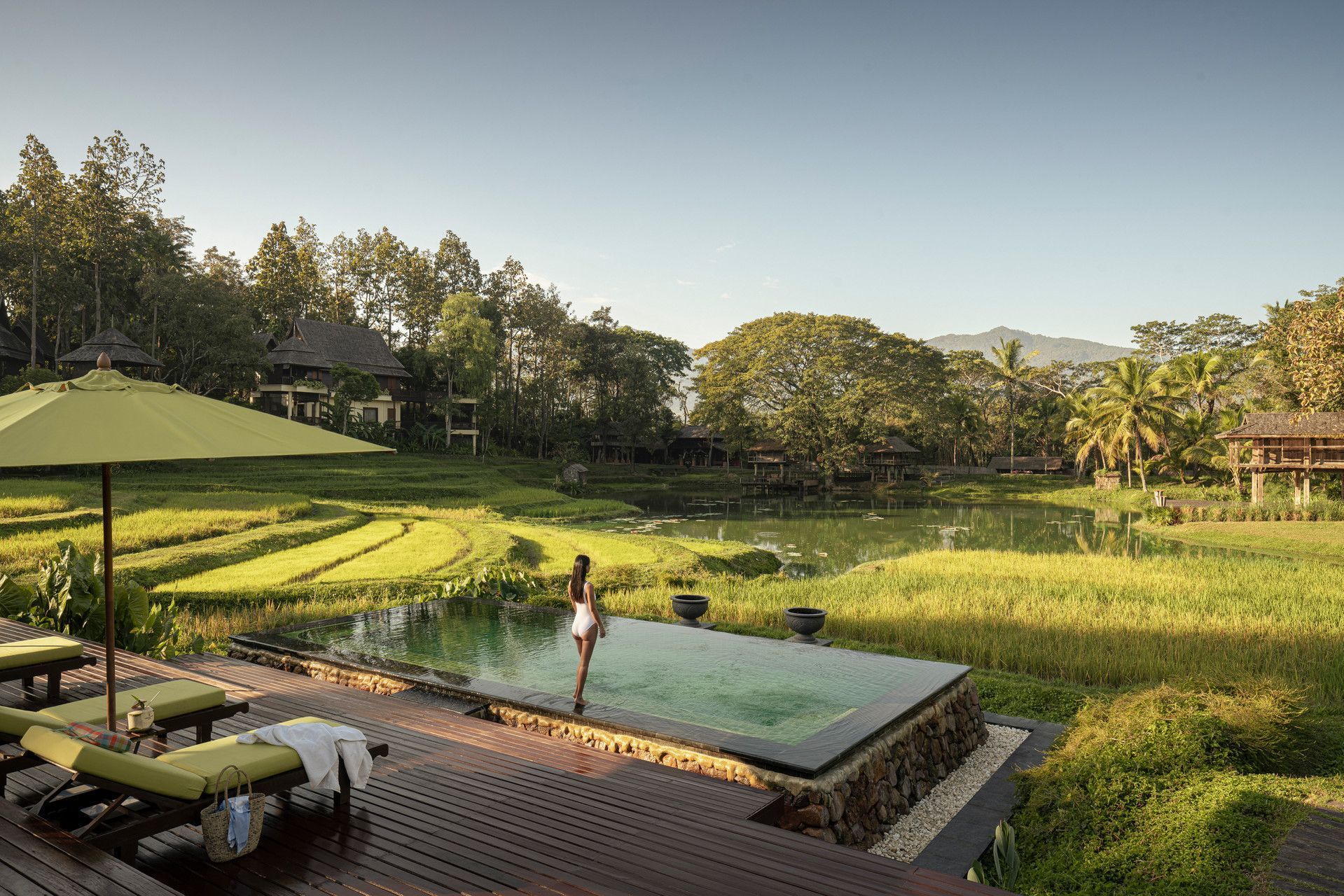 Piscina do Four Seasons Resort Chiang Mai, com distinção máxima de três chaves Michelin • Divulgação/Four Seasons