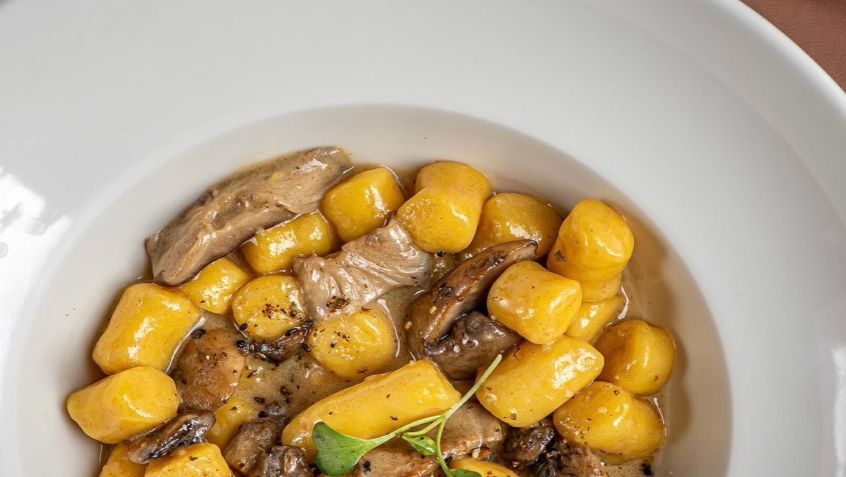Gnocchi de cogumelos do Grés, prato sazonal do menu executivo • Divulgação/Grés