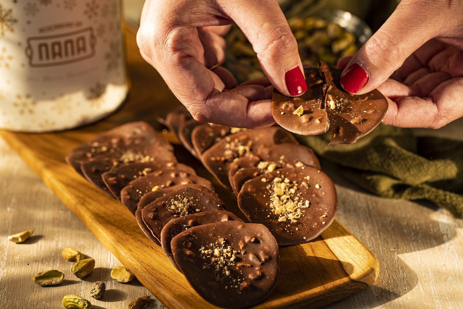 Chips de Chocolate com Pistache da Açucareiro da Nana • Codo Meletti