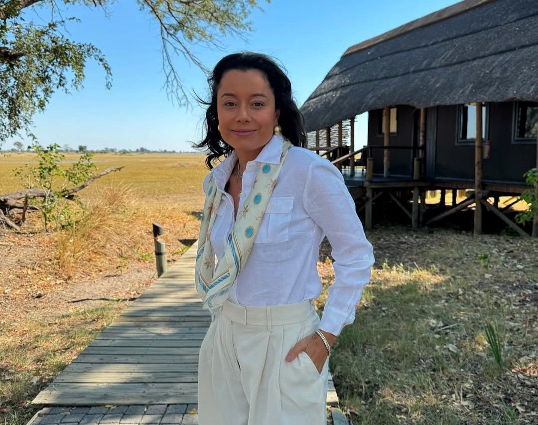 Daniela Filomeno prestes a sair para safári no Eagle Island Lodge, no Delta do Okavango