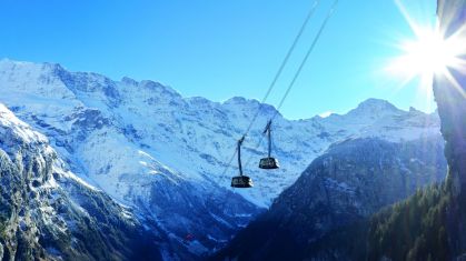 Teleférico mais íngreme do mundo, nos Alpes Berneses, na Suíça