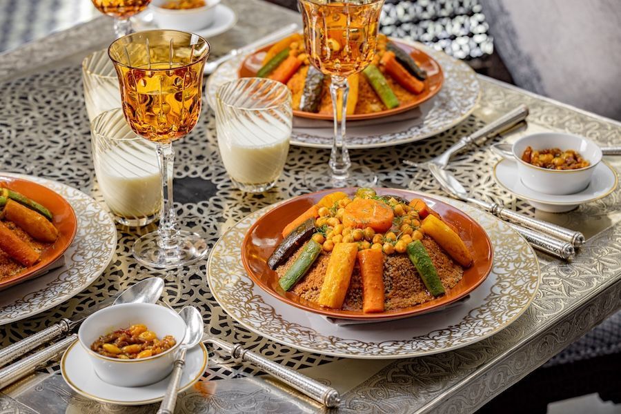 Pratos do La Grande Table Marocaine, que leva cozinha marroquina a Courchevel • Divulgação