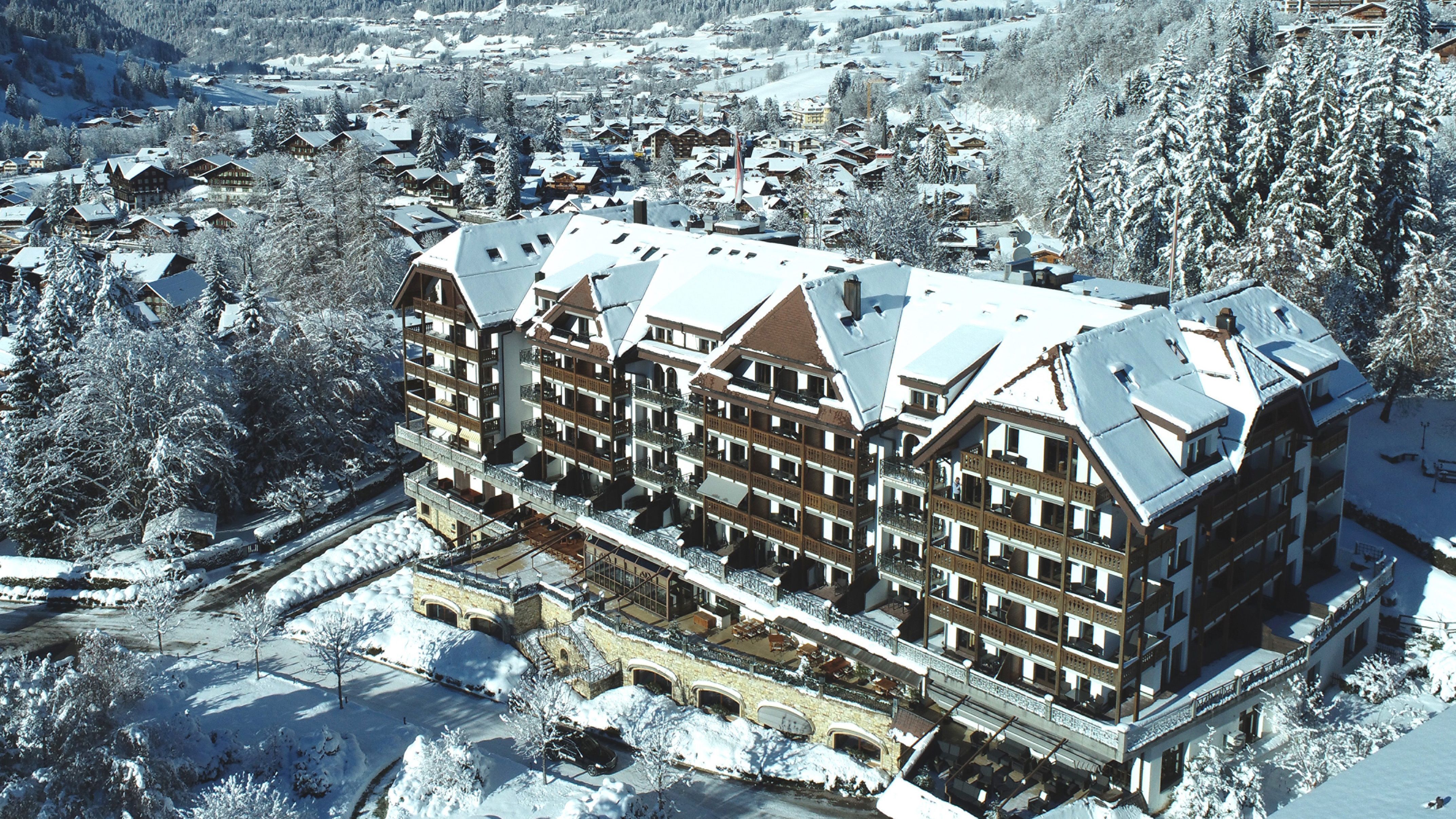 Vista aérea do Park Gstaad, na Suíça